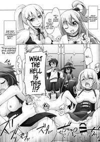 (COMIC1☆10) [Titokara 2nd Branch (Manami Tatsuya)] Chou Nankan!? ♥×30 Quest! | Super Difficult!? ♥×30 Quest! (Kono Subarashii Sekai ni Syukufuku o!) [English] [Juster]